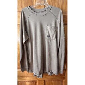 Ariat Rebar Heat Fighter Shirt Mens L Beige Long Sleeve Pocket Performance